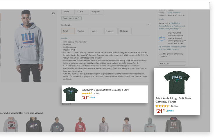 Amazon A+ content and product listing example